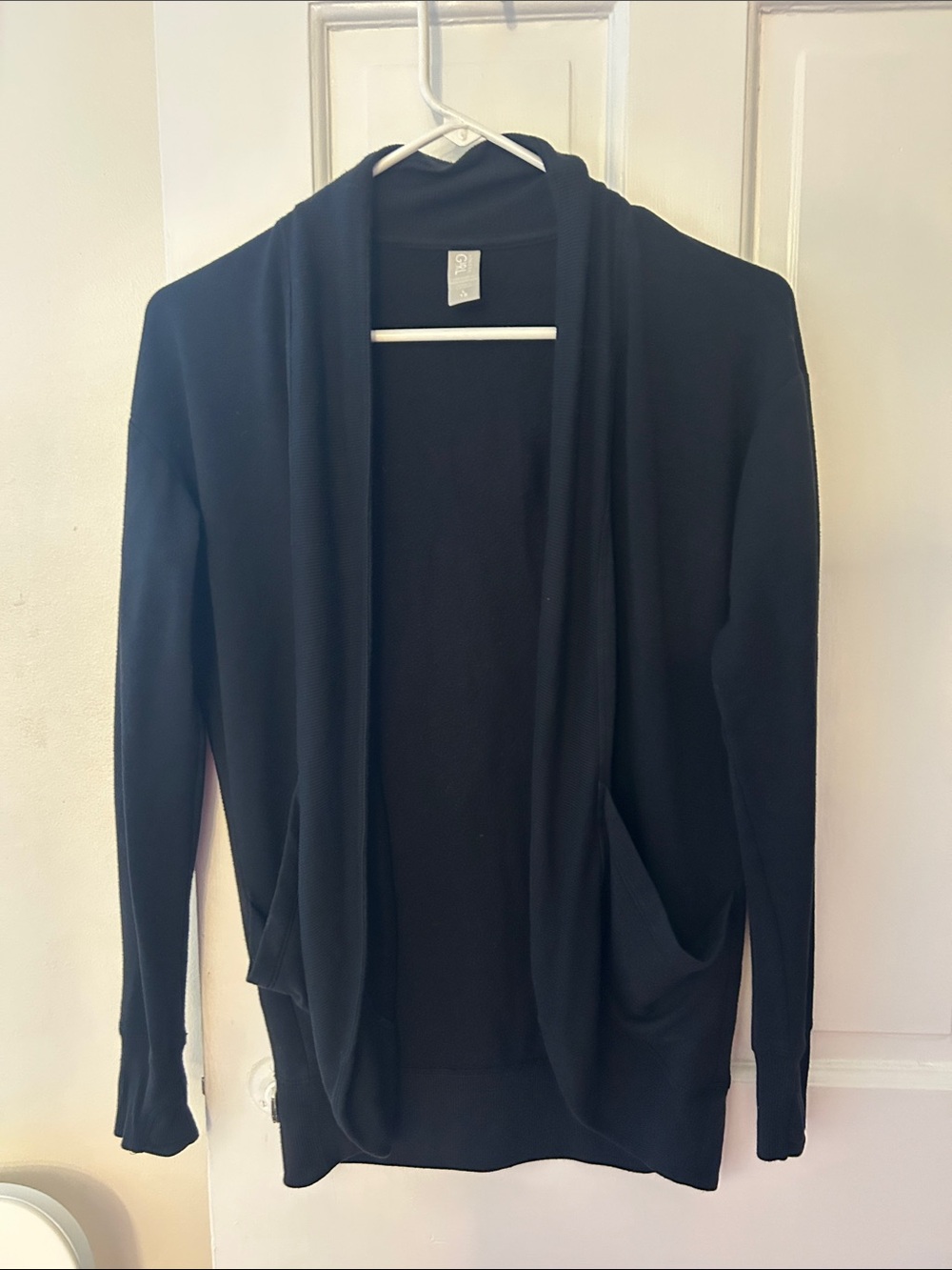 EUC Athlete Girl Cozy Open-Front Black Cardigan Jacket - Size L 12